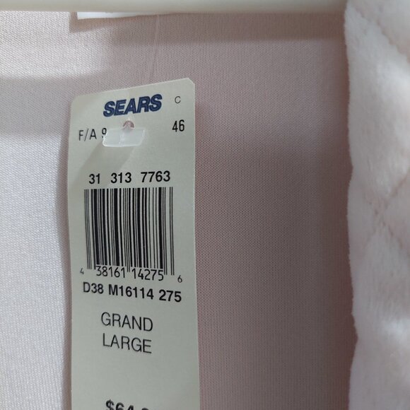 Pink Quilted Collar Robe Long Belted Housecoat , Women's Large - Picture 3 of 5